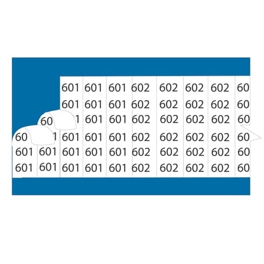 WC58S E-Z Code Self-Sticking Solid Number Wire Marker Card, 1-1/2 in L, Black/White, Vinyl Cloth, 66 Markers per Card