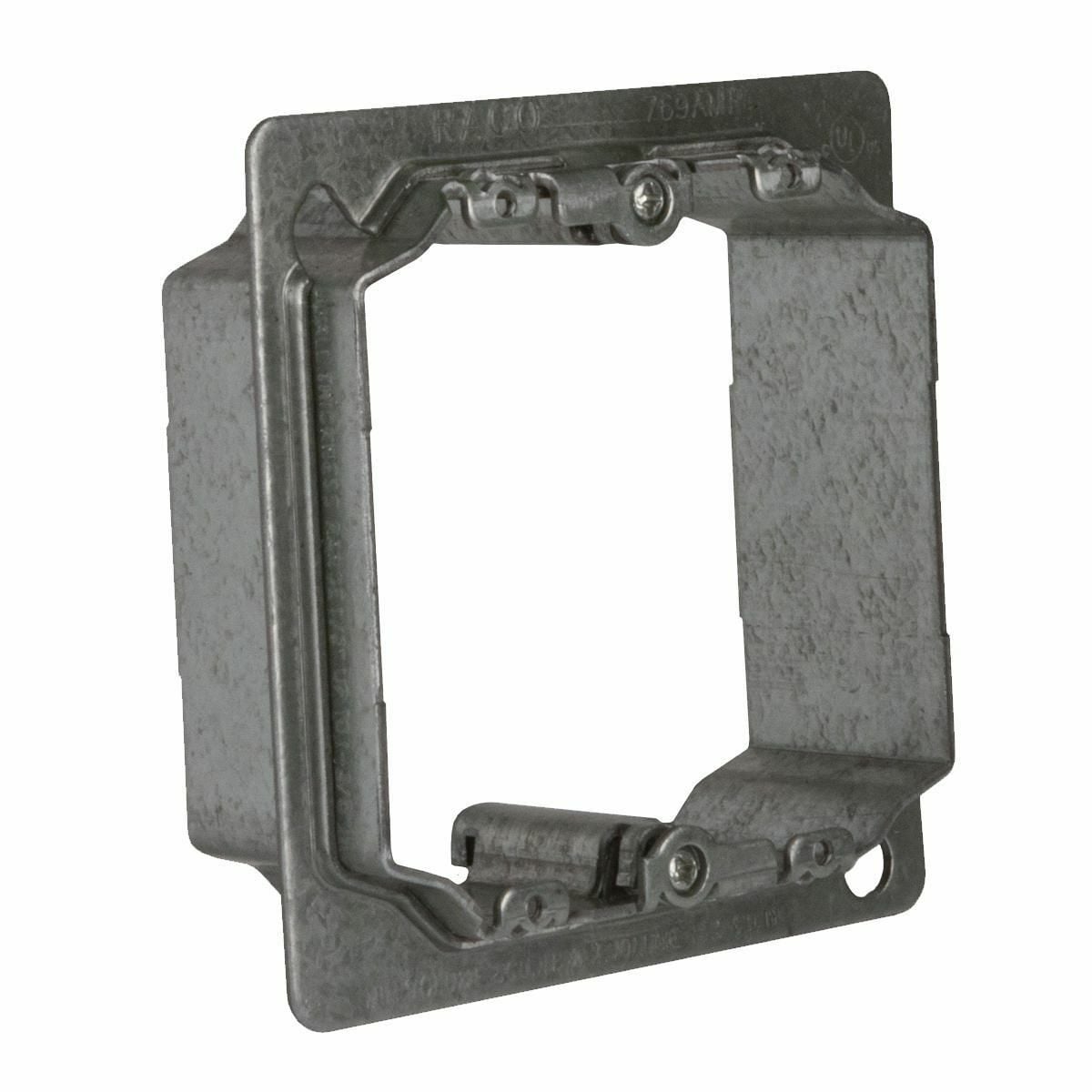 769AMR 2-Gang Adjustable Drawn Mud Ring, 4 in W x 1.41 in D, Steel