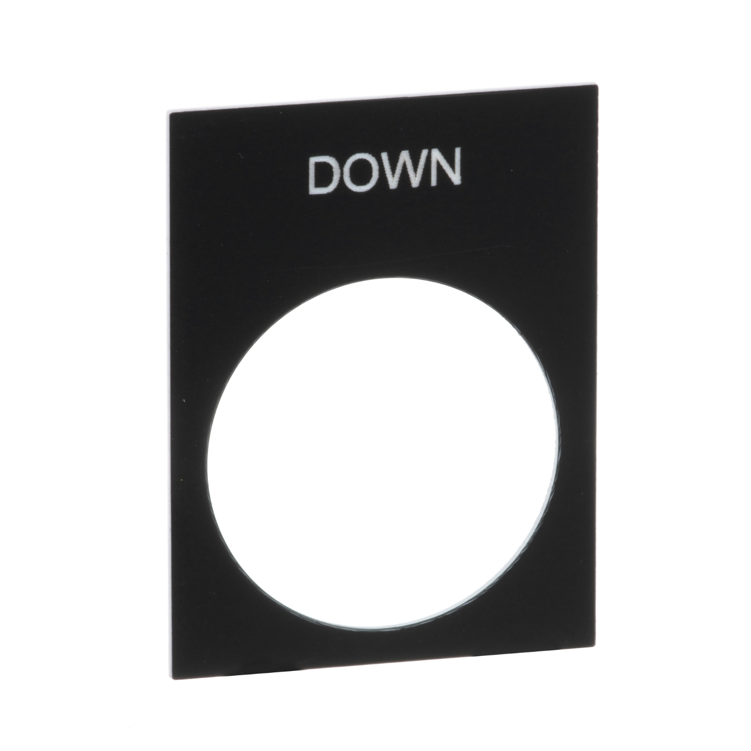 ZB2BY2308 Harmony Pushbutton Legend Plate, 1.18 in H x 1.57 in W, Rectangular Plate, PVC, Black Field