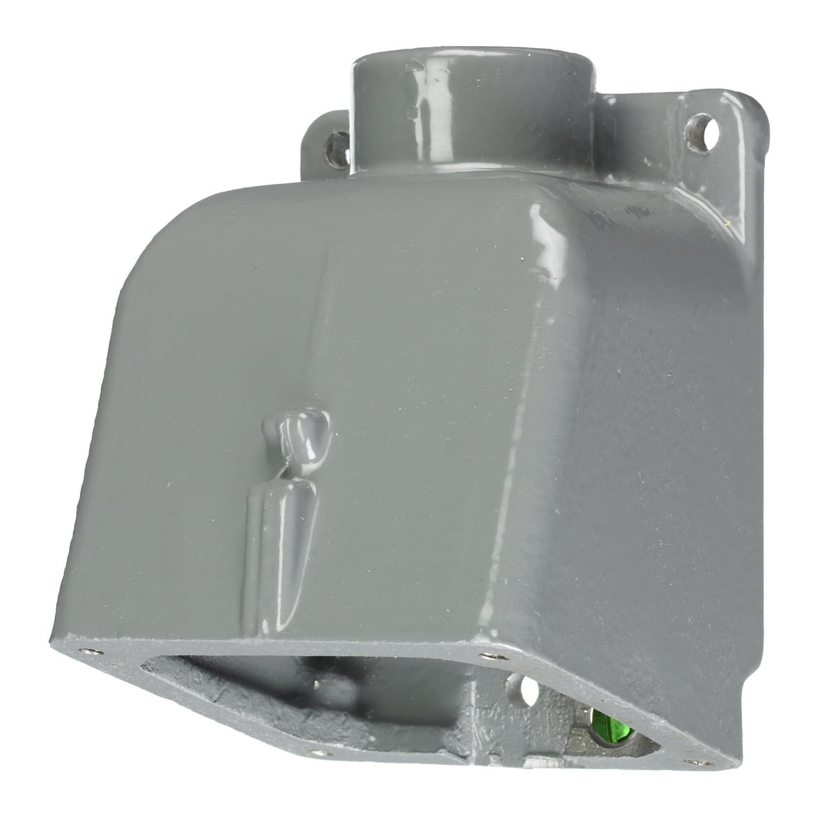 BB301W 1-Outlet, 15 deg Angled Back Box With 1 in NPT Hub Knockout, 5-1/2 in H x 5-1/2 in W x 6.94 in D, For Use With 16, 20, 30 and 32 A Shrouded Watertight Twist-Lock and IEC Pin and Sleeve Devices, Cast Aluminum