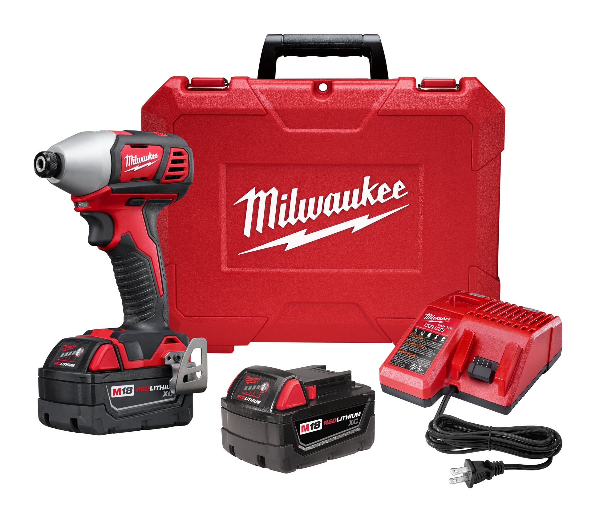 2657-22 M18 Compact Cordless Impact Driver Kit, 1/4 in Hex/Straight Drive, 0 to 3350 bpm, 1500 in-lb Torque, 18 V AC, 5-1/2 in OAL