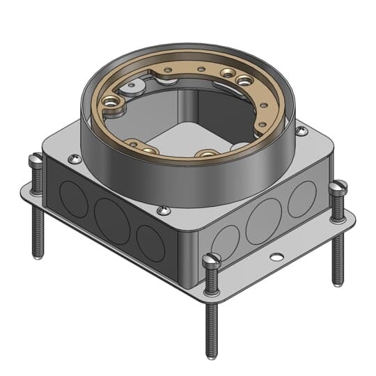 68-S Steel City Concretetight Fully Adjustable Flush Service Shallow Floor Box, Stamped Steel, 47 cu-in Capacity, 1 Gang, 6 Knockouts, 4-11/16 in L x 4-1/4 in W x 2-3/4 in H