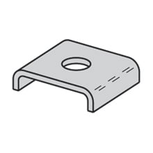 B450-1/4ZN U-Washer, 1/4 in, Steel