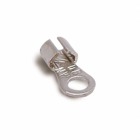 Non-Insulated High-Temperature Ring Terminal, Length .66 Inches, Width .31 Inches, Bolt Hole #8, Wire Range #16-#14 AWG, 1200 Degree Fahrenheit Maximum, Nickel Alloy, Plain Finish