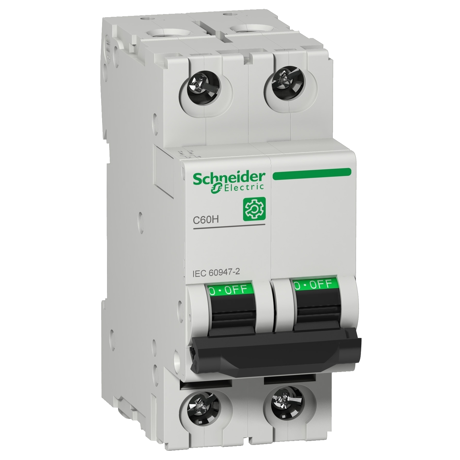 M9F14206 Multi 9 C60H Miniature Circuit Breaker, 240/415/440 V AC/125 V DC, 6 A, 15 kA Interrupt, 2 Poles, Thermal Magnetic Trip