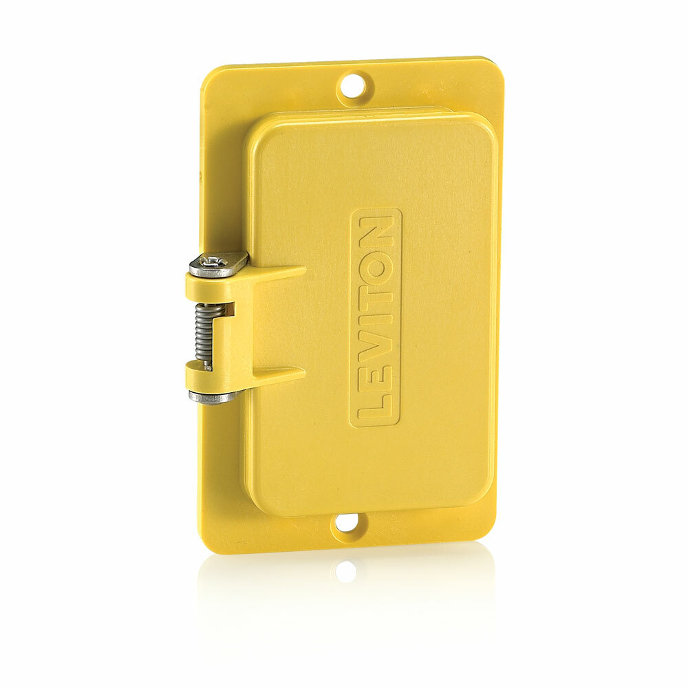 3061-Y Standard Size Cover Plate With Weather Resistant Flip Lid, 3.65 in L x 2-1/4 in W, Polycarbonate