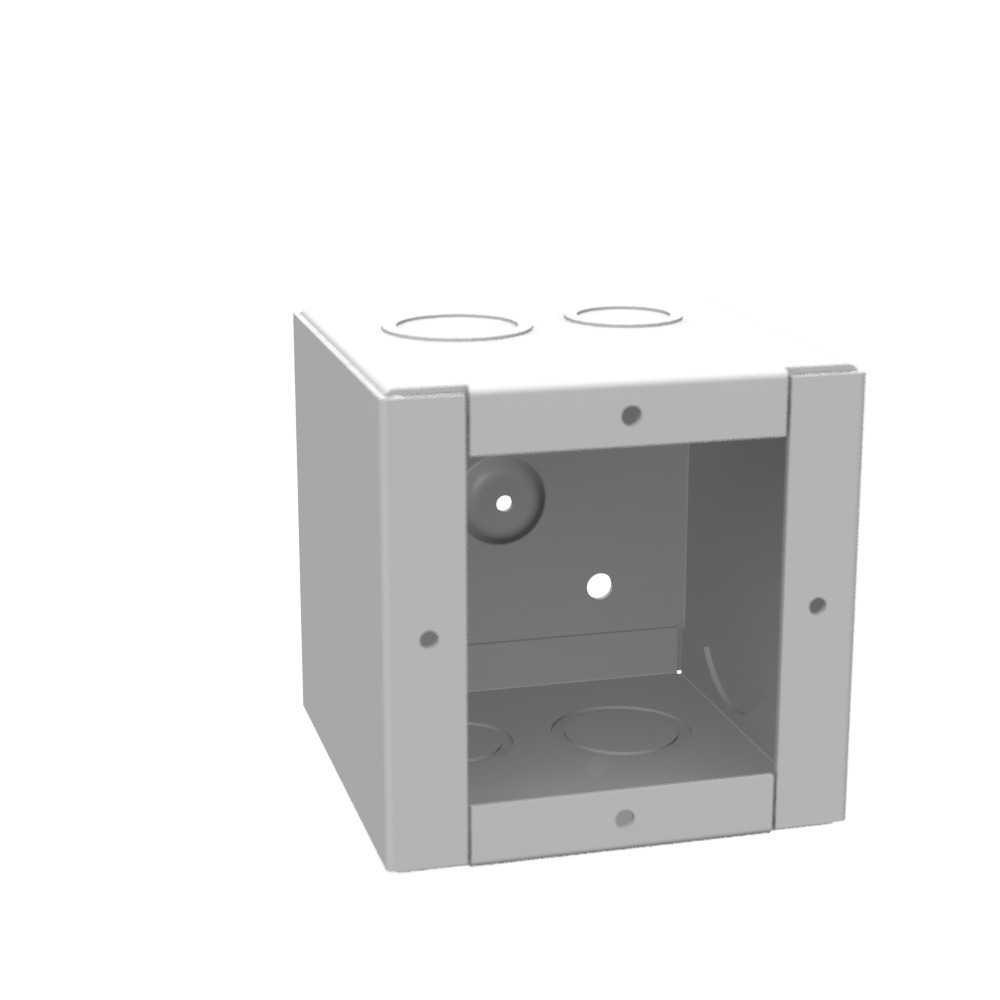 4x4x4 Screw Cover Type 1 UL Listed Steel Knockouts ANSI 61 Gray Cover with Teardrop Slots Mountnig Holes in Back