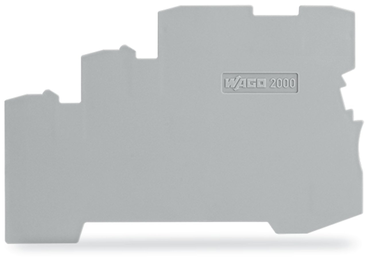 2000-5391 Half Sine End and Intermediate Plate, For Use With 3-Conductor Terminal Blocks, Polyamide, Gray