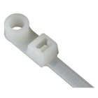 Integrated Mounting Hole Cable Tie, Natural Polyamide (Nylon 6.6) for Temperatures up to 85 Degrees Celsius (185 F), Weather and Ultraviolet for Indoor and Outdoor Applications, Length of 309mm (12.1 Inches), Width of 4.8mm (0.19 Inch), Thickness of 1.3mm (0.05 Inch), Tensile Strength Rating of 222 Newtons (50 Pounds), #10 Screw for Mounting, 100 Pack