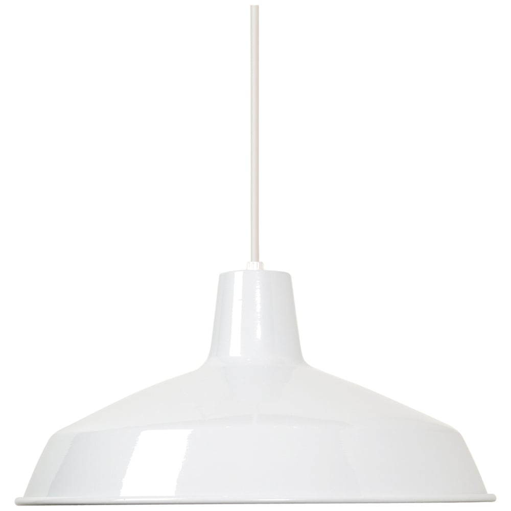 76-283 Traditional Pendant Light Fixture, (1) A19 Lamp, 120 VAC, White Housing