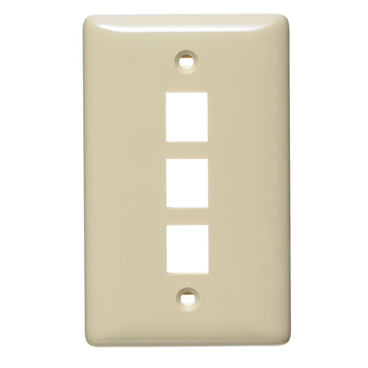 NSP13I Rear Load Standard Molded Keystone Faceplate, 1 Gangs, 3 Ports, Audio/Video/Voice/Data/Multimedia Module, Fastened Mount, High-Impact Thermoplastic