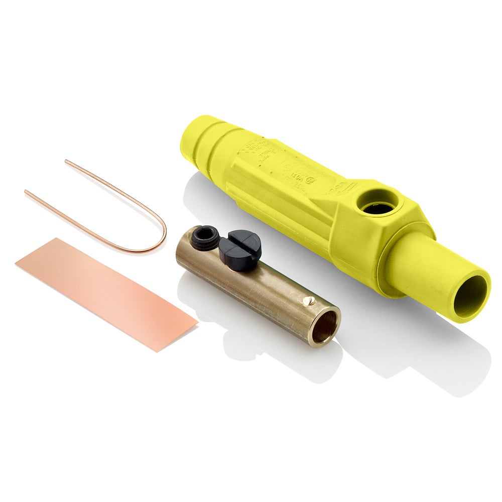 15D22-UY 1-Pole Cam Type Taper Nose Detachable Female Plug, 12 to 24 V AC/DC, 150 A, 8 to 2 AWG Wire, Single Setscrew, NEMA 3R
