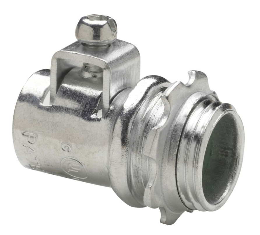 ACB400 Straight Conduit Connector, 4 in Trade, 4.36 to 4.56 in Cable Openings, Steel, Electro-Plated Zinc