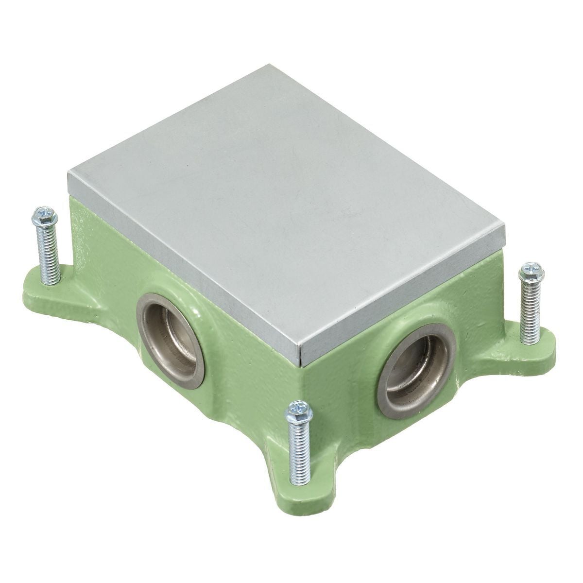 FB4114 Concrete Flush Floor Box, Cast Iron/Stamped Steel/PVC, 16 cu-in Capacity, 1 Gangs, (4) Knockouts, 2.03 in H x 5.66 in W x 4.38 in L