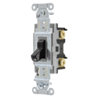 Switches and Lighting Controls, Toggle Switch, Commercial Grade, Single Pole, 20A 120/277V AC, Back and SideWired, Black