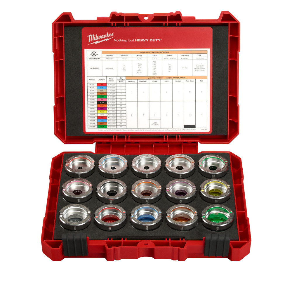 49-16-KITC M18 Force Logic U-Style Crimping Tool Die Kit, 15 Pieces, Copper