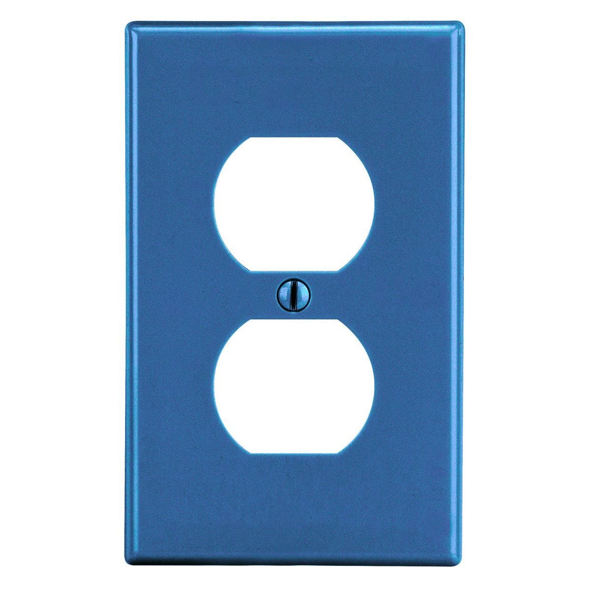 PJ8BL Mid-Size Non-Metallic Wall Plate, 2 Gangs, 3.15 in W x 4.94 in H, Polycarbonate Thermoplastic, Blue
