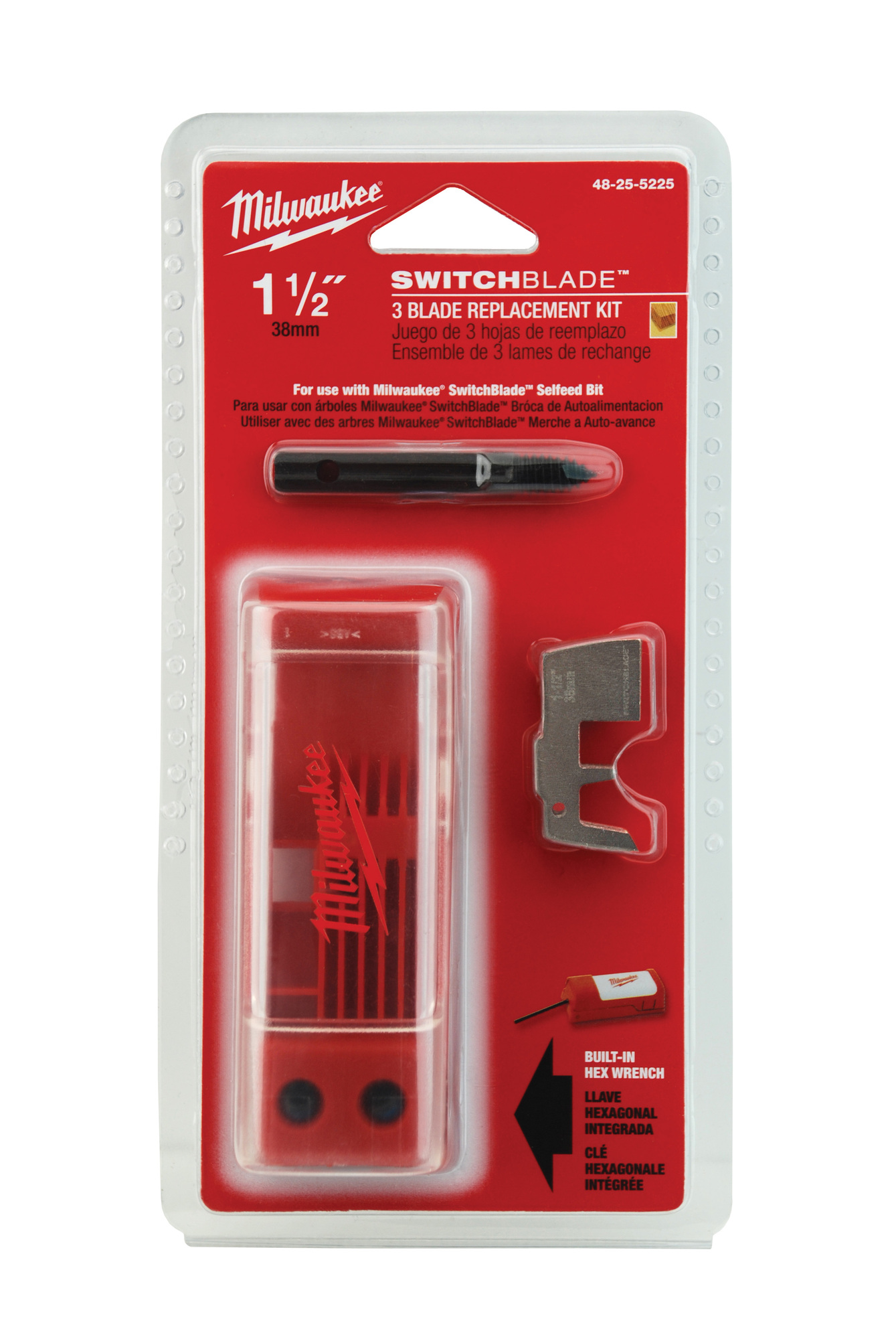 48-25-5225 7-Piece Blade Replacement Kit, For Use With SwitchBlade 1-1/2 in Self-Feed Drill Bit