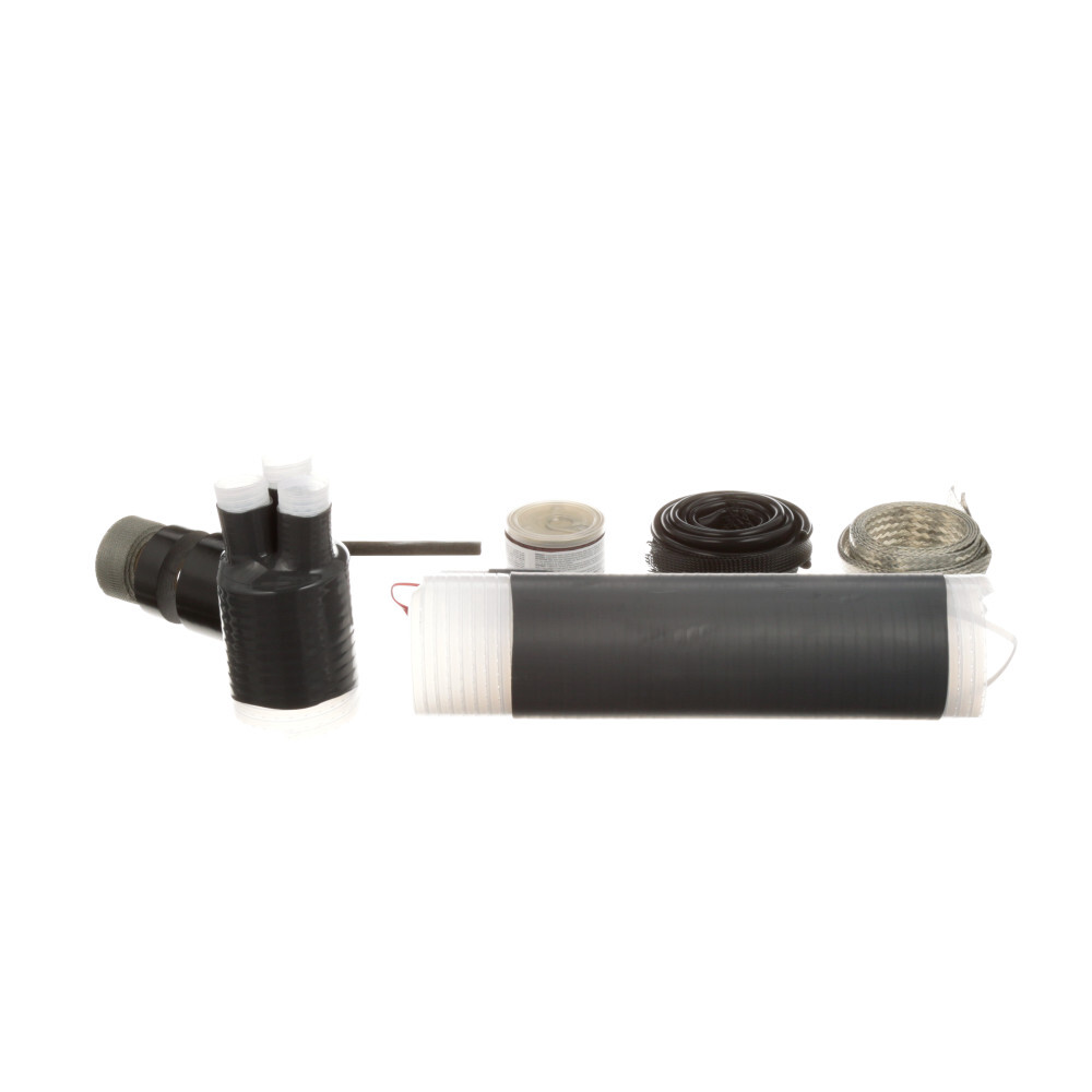7000145540 QT-III 7600-T-3G Cold Shrink Termination Kit, 3 Pieces, For Use With Three Core Tape Shield, UniShield and Wire Shield Power Cable, Silicone Rubber, Black