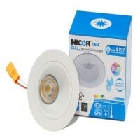 DLR2-10-120-3K-WH 2 in Aperture Dimmable Recessed LED Downlight, LED Lamp, 8.7 W Fixture, 120 V AC, Cast Aluminum Housing