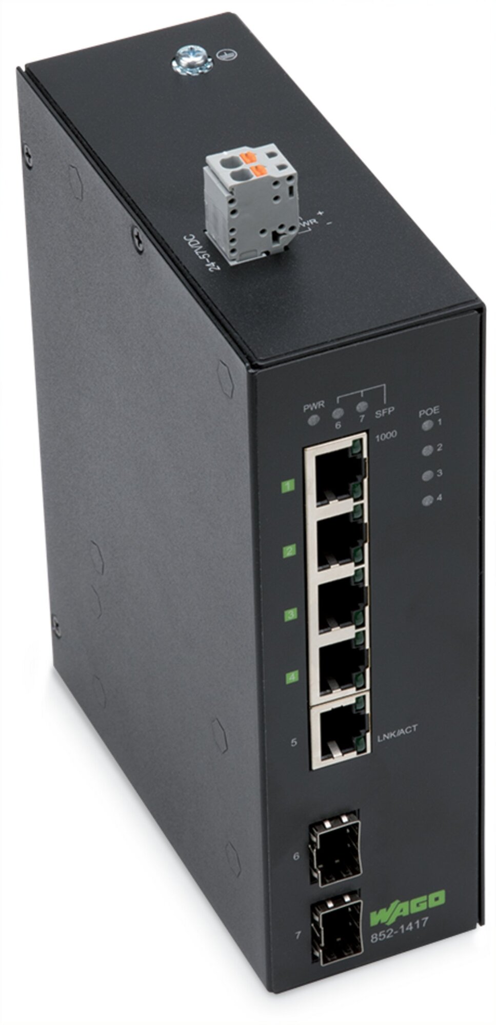 852-1417 852, Ethernet Network, 1000BASE-T Interface, (5) Ports, 10. 100. 1000 Mbps Data Transfer