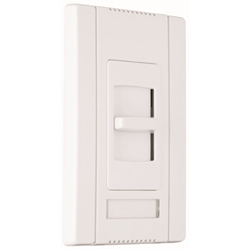 CD4FBLW Titan 4-Wire Narrow Non-Preset Dimmer Switch, 120/277 VAC, 5/10 A, 1 Poles, 3-Way Operation, White