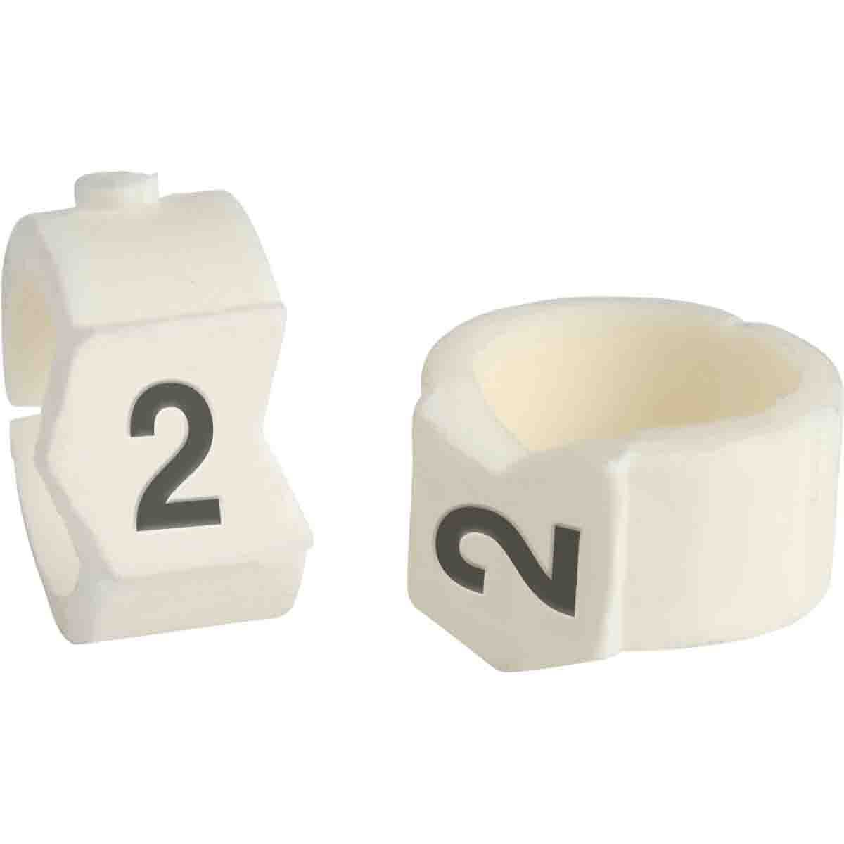 SCN36-2 Clip-Sleeve SCN Pre-Printed Wire Marker, 0.0362 to 0.413 in Wire, 2 Legend, Black on White Legend, White Marker, Nylon