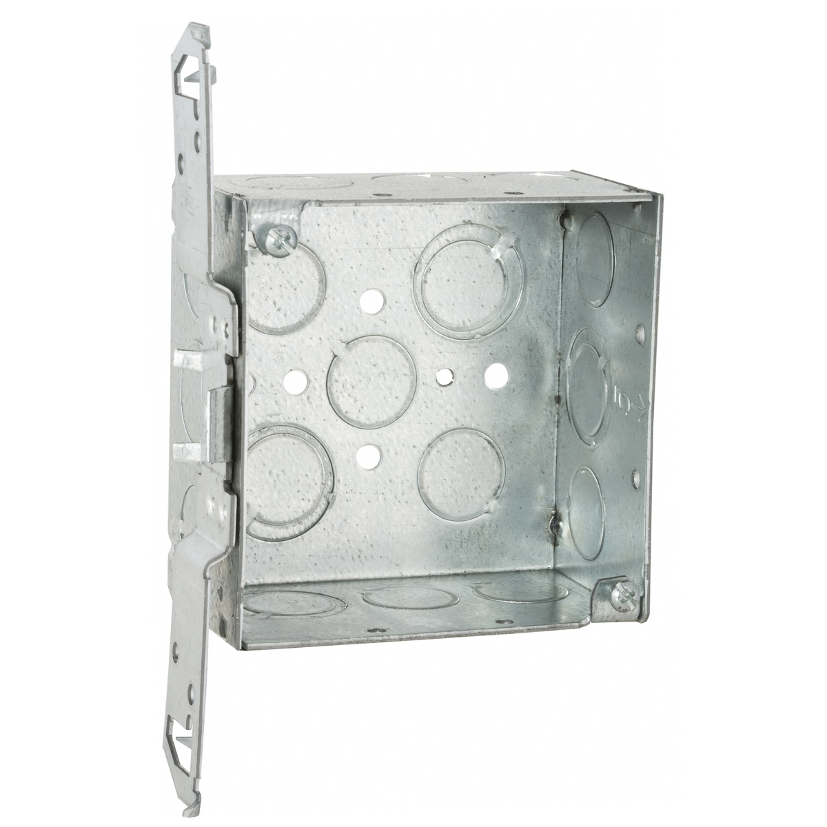 8235 Square Box, Steel, 30.3 cu-in Capacity, (14) Knockouts, 4 in H x 4 in W x 2-1/8 in D