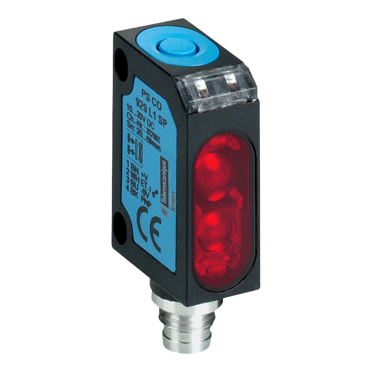 XUYBCO929LSP OsiSense XU XUY Series Miniature Denel Photoelectric Sensor, 0.1 to 1 m, Pulsed Red LED Sensing Beam, 3 us Response, PNP 1NO-1NC/Programmable Output