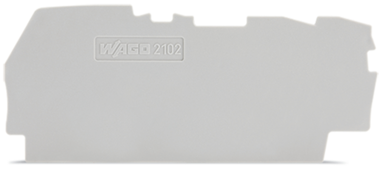 2102-1391 End and Intermediate Plate, For Use With 3-Conductor Terminal Blocks, Polyamide, Gray