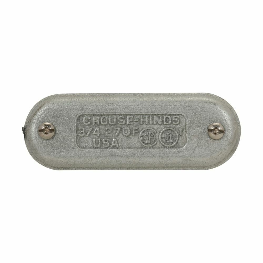 470F Condulet Form 7 Wedgenut Cover, 1-1/4 in Hub, For Use With Condulet Rigid Conduit Bodies, Feraloy Iron Alloy, Electro-Galvanized/Aluminum Acrylic Painted