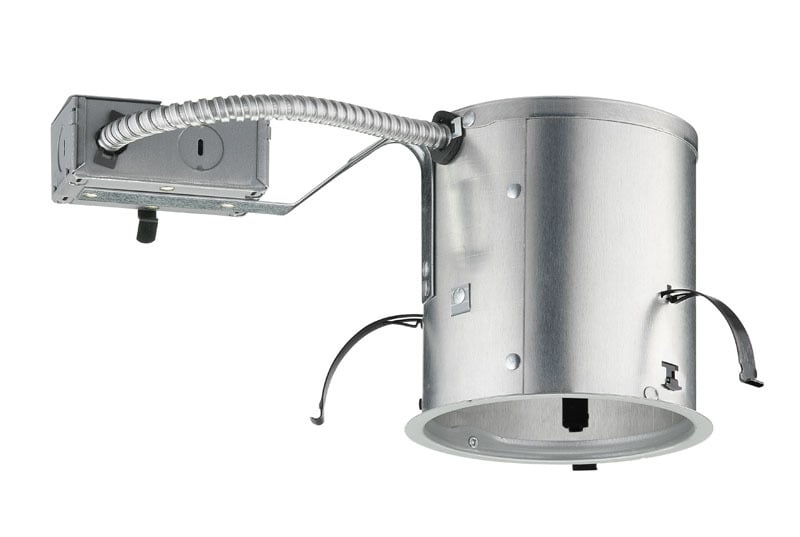 IC25R Adjustable Remodel Round Shallow Downlight Housing With Trim, Incandescent Lamp, Insulated Insulation, 120 V AC, 5-1/2 in Ceiling Opening, Aluminum Housing