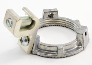 165-G Bridgeport Grounding Locknut With 14 to 1/0 AWG Tin Plated Aluminum Alloy Lug, 1-1/2 in Thread, 0.68 in H x 2.56 in W, Die Cast Zinc