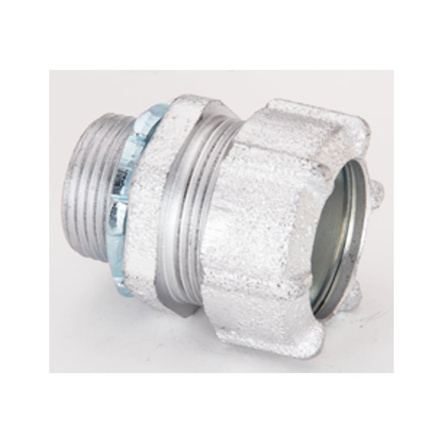 3001 Bridgeport Compression Connector, 3/4 in Trade, For Use With IMC/Rigid Conduit, Malleable Iron, Zinc Plated