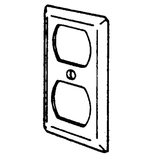 2510 Handy Box Cover, 4 in L x 2-1/8 in W, Duplex Receptacle Cover, Steel