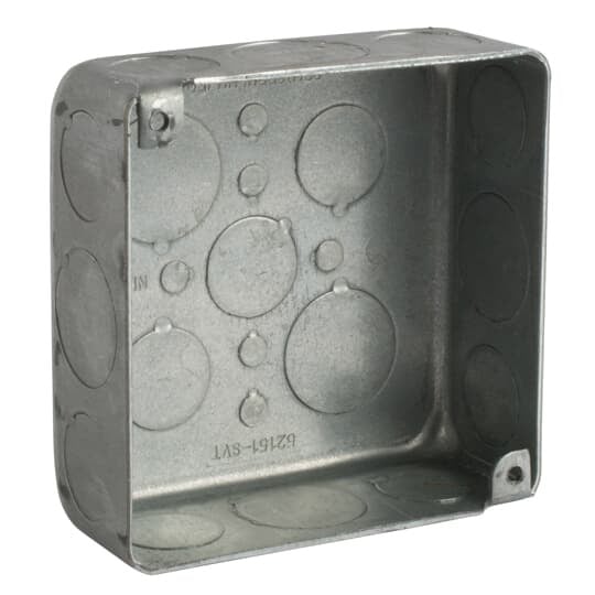 52151-SVT Steel City Vaportight Outlet Box, Steel, 21 cu-in Capacity, (1) Outlets, (17) Knockouts, 4 in H x 4 in W x 1-1/2 in D