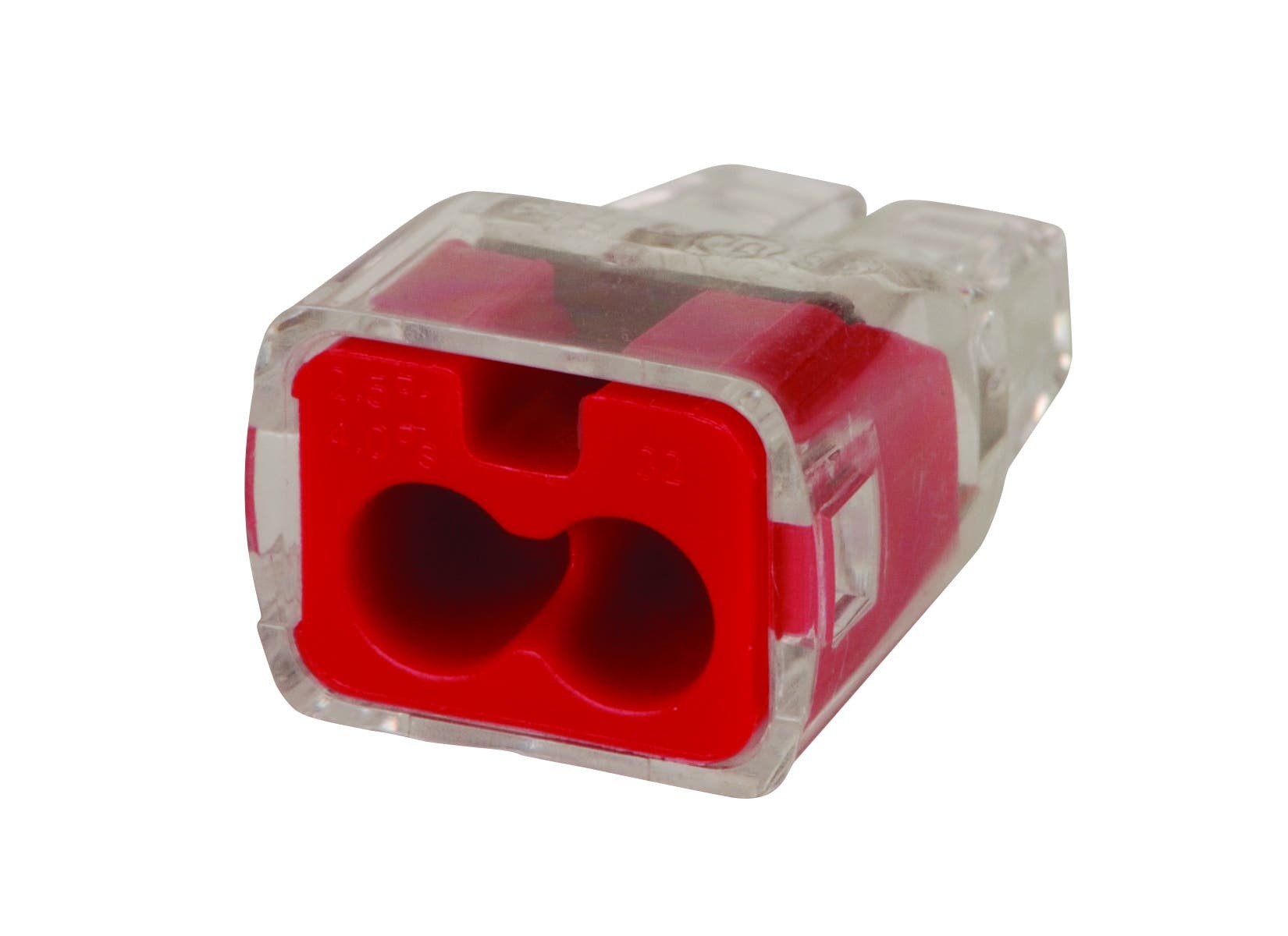 IDEAL, Wire Connector, In-Sure, Push-In, Size: 0.780 IN Length X 0.520 IN Width X 0.380 IN Height, Wire Size: #12 AWG - #20 AWG Solid, #12 AWG - #16 AWG (19 Strand Or Less) #18 AWG (7 Strand) Stranded, #14 AWG - #18 AWG (19 Strand Or Less) Stranded (Tin Bonded), Connection: 2 Ports, Color: Red, Voltage Rating: 600 V Maximum Building Wire, 1000 V Maximum Signs And Lighting Fixtures, Temperature Rating: 105 DEG C Shell Rated, Wire Type: Solid, Stranded, Stranded (Tin Bonded), Model: 32