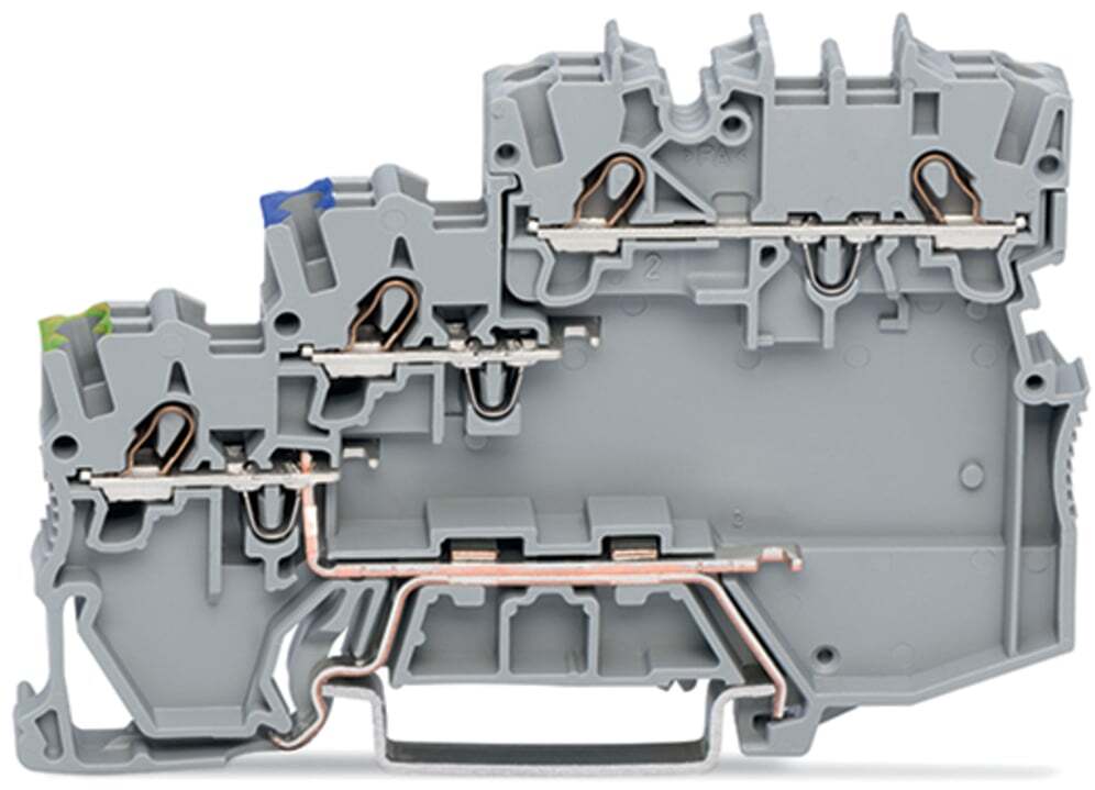 2000-5317/102-000 Operating Tool Actuator Supply Terminal Block, 250 V, 13.5 A, 20 to 16 AWG Wire, 4 Poles, DIN Rail Mount
