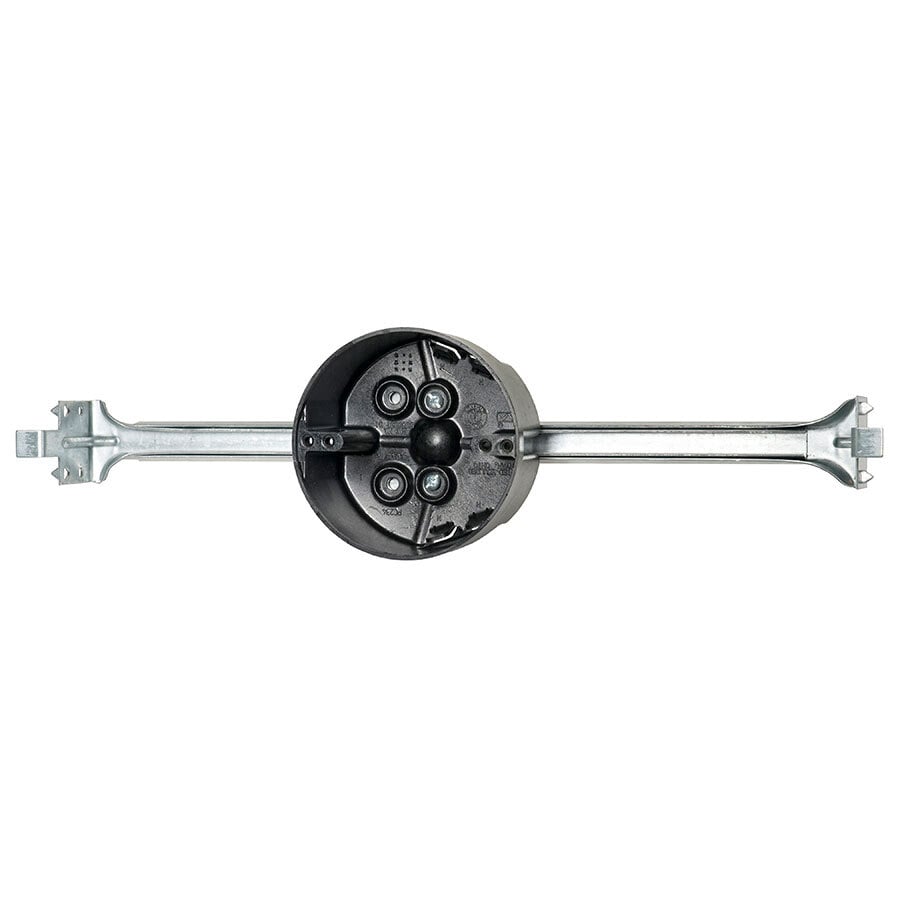 4 in. Diameter, Ceiling/Fixture Box with Bar Hanger and Speed Clamps, Non-Metallic
