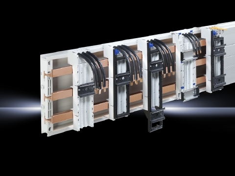 9340320 OM Adapter, 690 V AC, 25 A, 3-Pole, 3-Phase, 2-Number of Support Rails, Wire Size 12 AWG, For Use With 5/10 mm Cross Section H Busbars, 60 mm Center-to-Center Spacing Bar System, Polyamide (PA 6.6), Pale Gray