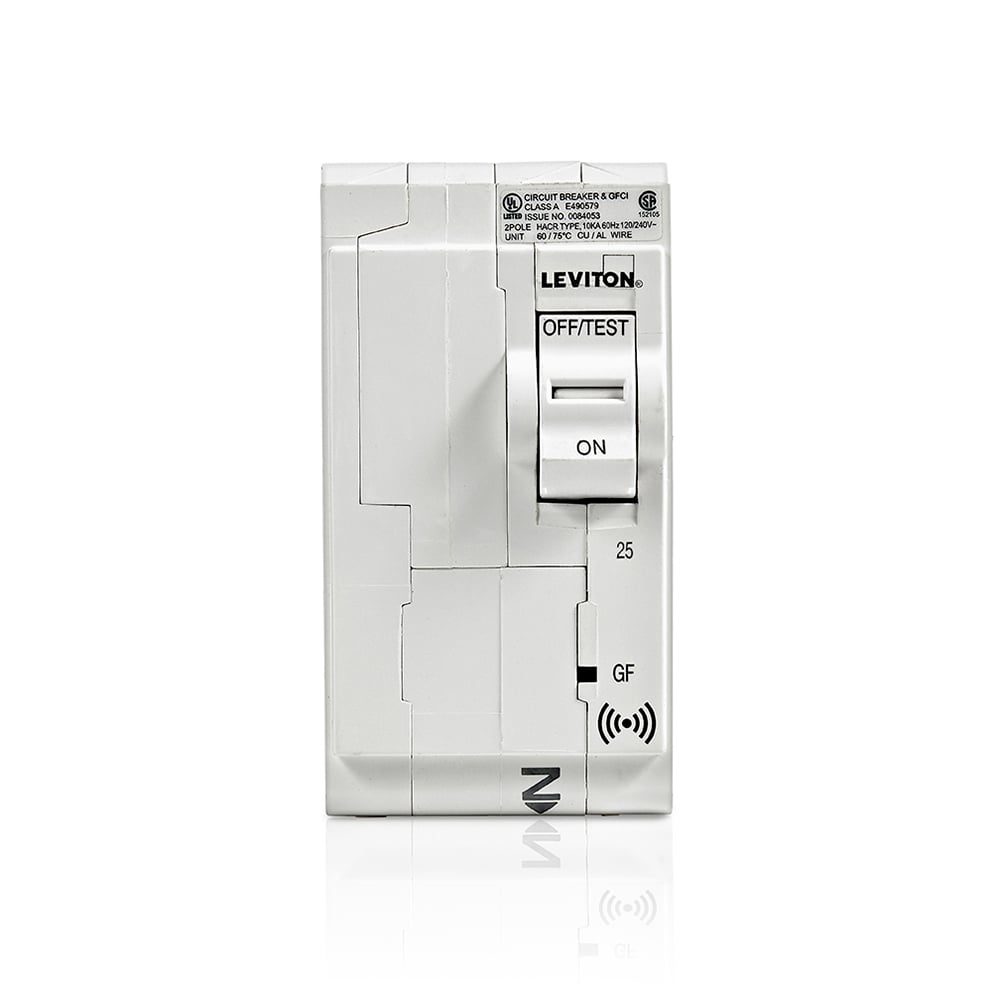 LB225-GS Ground Fault Smart GFCI Branch Circuit Breaker, 120/240 V AC, 25 A, 10 kA Interrupt, 2 Poles, Magnetic Trip