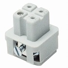 Female screw terminal insert. For use with A series, 3 or 4 contacts with ground.