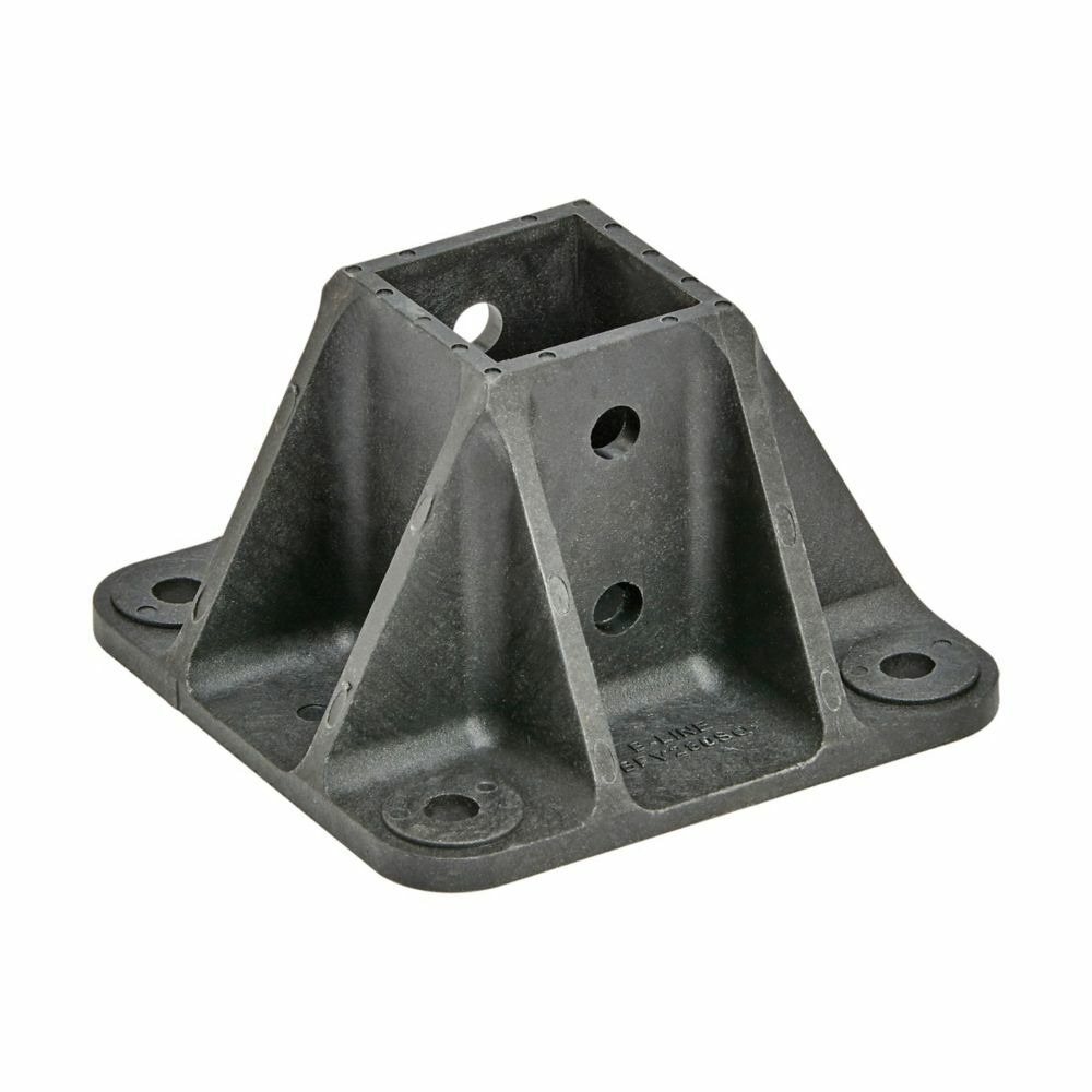BFV280SQ Square Closed Post Base, 1 Channel, Centered Channel Position, 3 in H Base, For Use With BF22 Series Channel, Glass Reinforced Polyurethane