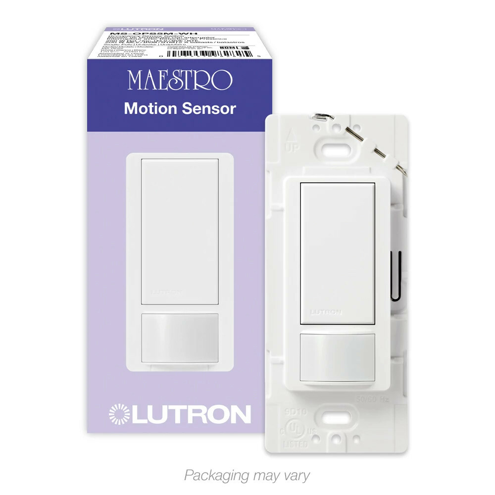 MS-OPS5M-WH Maestro Motion Sensor Switch, 5 Amp Light/3 Amp Fan, 120V, 1 Pole/Multi-Location, Ground or Neutral Required, White