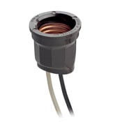 157-X Keyless Self Clamping Lampholder With Left Hand Screw Shell, (2) 6 in Red, White Lead, 660 W, 250 V AC, E26 Lamp