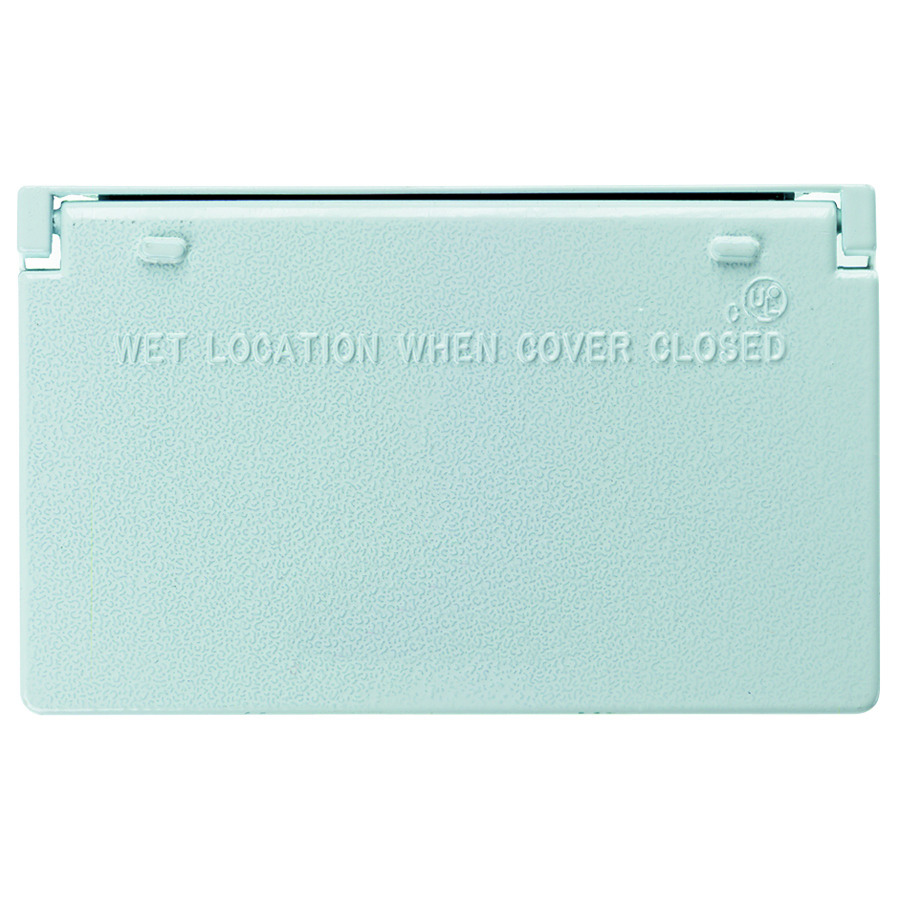 CA26WH Cast Weatherproof Decorator/GFCI Horizontal Cover, Self-Closing, White
