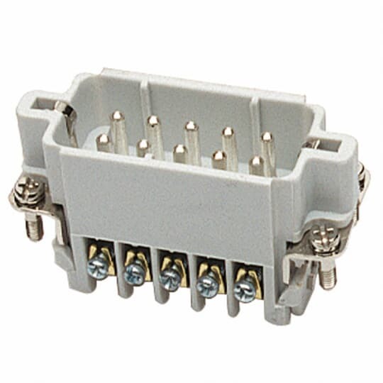 MS216A Pos-E-Kon A Series Compact Terminal Insert, 16 Positions, 20 to 14 AWG Wire, Male Screw Connection, Glass Filled Thermoplastic