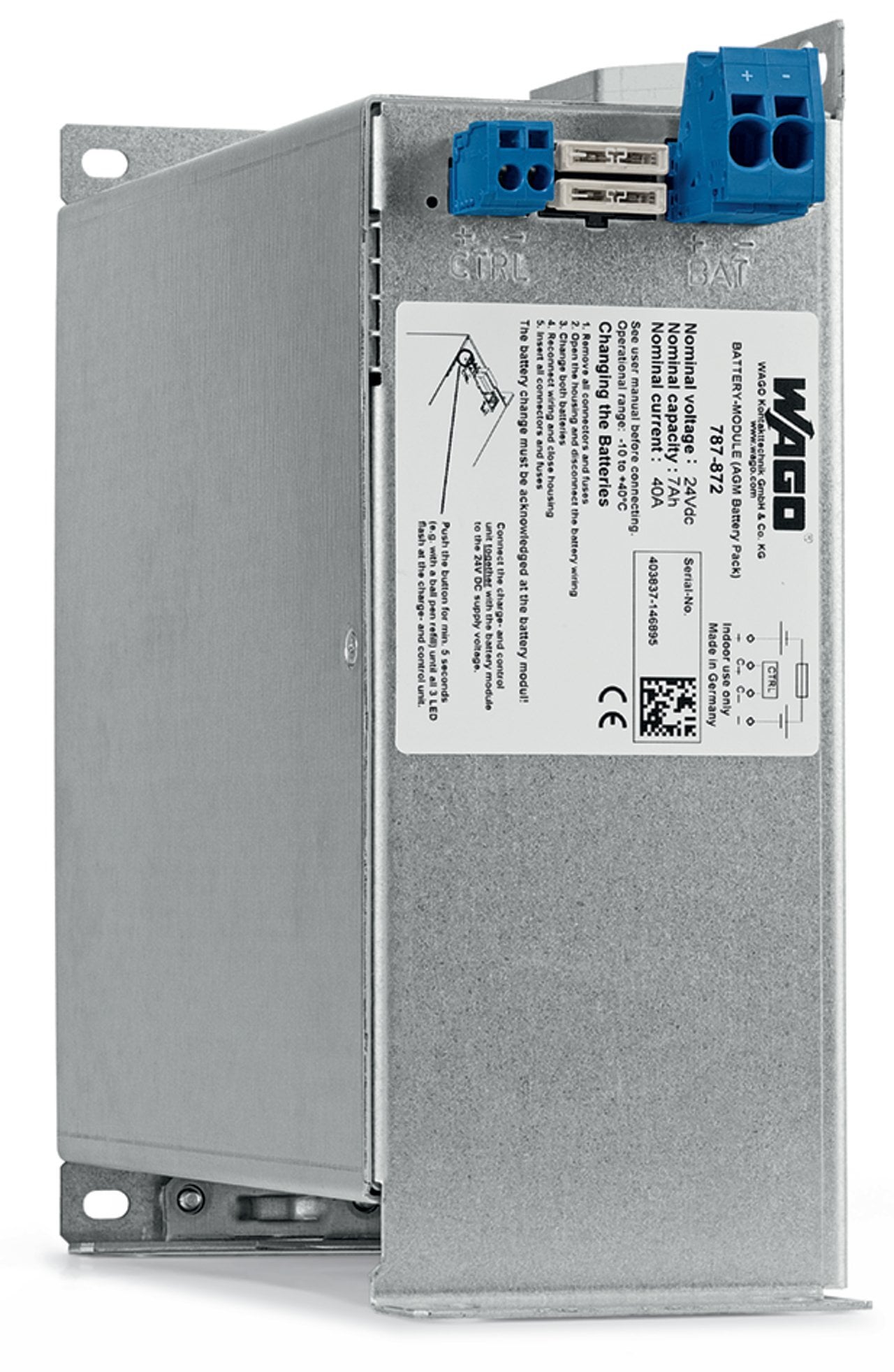 787-872 Control Lead-Acid AGM Battery, 27 V DC Charge