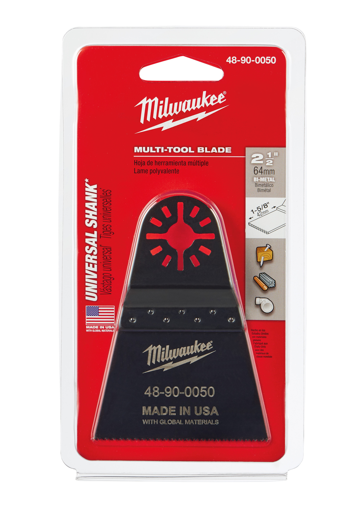 48-90-0050 Multi-Tool Blade, For Use With Oscillating Tool, 2-1/2 in Dia Cutting, Bi-Metal