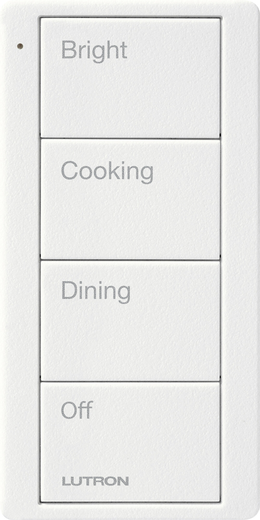 PJ2-4B-TSW-P02 4-Button Scene Keypad Pico Smart Remote with Kitchen Text Engraving, Snow